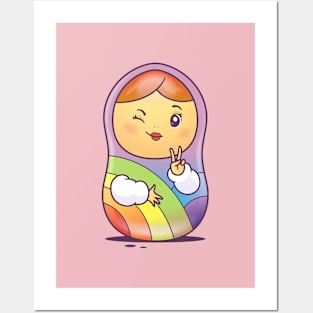 Rainbow Matryoshka Doll Posters and Art